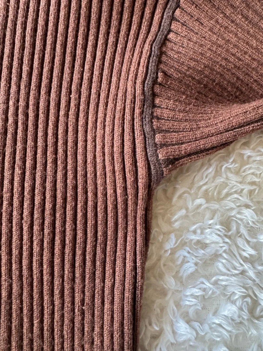 Varley Emile Rib Knit Sweater Rawhide Brown Two-Tone Oversized Size Small - Picture 7 of 12